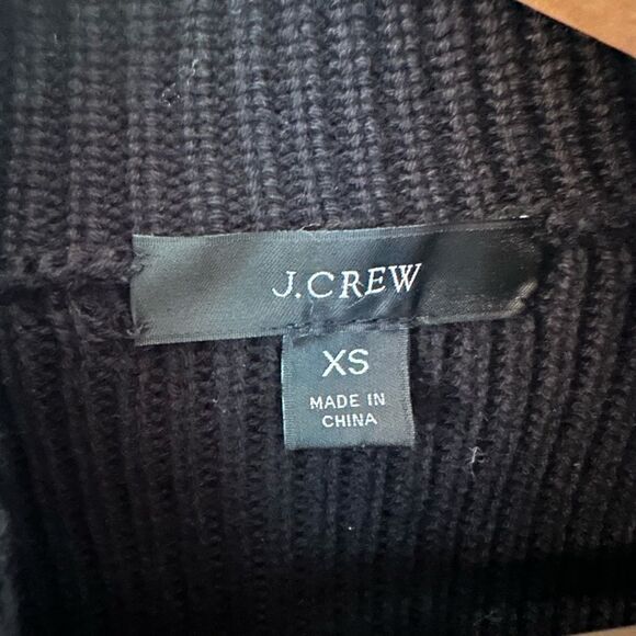 J Crew Cotton Cashmere Blend Ribbed Turtleneck Sweater Black - Picture 3 of 7